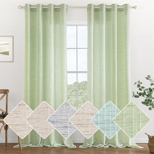 MIULEE Vorhang Gardinen Leinen mit ösen Voile Vorhänge Leinenoptik Gardinen Wohnzimmer Modern Fensterschal Kinderzimmer küchengardinen Schlaufenschal 2er Set 140x245 cm Grün MIULEE Vorhang Gardinen Leinen mit ösen Voile Vorhänge Leinenoptik Gardinen Wohnzimmer Modern Fensterschal Kinderzimmer küchengardinen Schlaufenschal 2er Set 140x245 cm Grün von MIULEE