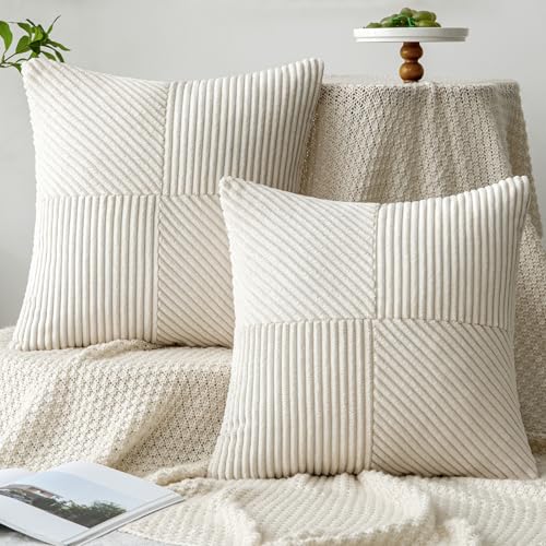 MIULEE Kissenbezug 45x45 Creme Kordsamt 2er Set Kissenbezüge Zierkissenbezug Kissenhülle Sofakissen Dekokissen Streifen Muster unregelmäßig Design für Wohnzimmer MIULEE Kissenbezug 45x45 Creme Kordsamt 2er Set Kissenbezüge Zierkissenbezug Kissenhülle Sofakissen Dekokissen Streifen Muster unregelmäßig Design für Wohnzimmer von MIULEE