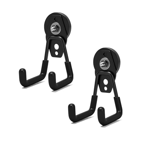 2 Stück Magnethaken Extra Stark, Magnetische Haken mit Anti-Rutsch-Beschichtung, Starke Magnete mit Haken Heavy Duty, robuste Magnetfuß Garagehaken Doppelhaken zum Aufhängen Werkzeuge (Schwarz, 43mm) 2 Stück Magnethaken Extra Stark, Magnetische Haken mit Anti-Rutsch-Beschichtung, Starke Magnete mit Haken Heavy Duty, robuste Magnetfuß Garagehaken Doppelhaken zum Aufhängen Werkzeuge (Schwarz, 43mm) von MIUUIPI