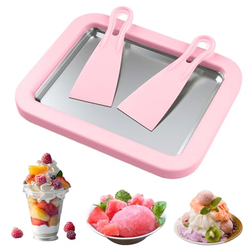 Eisplatte zum Eis Machen, Ice Rolls Platte mit 2 Spateln, Kleine DIY Eisrollen-Maschine,Eisplatte Eis Rolls, Ice Cream Maker für Hausgemachte Gerollte Eiscreme, Gefrorener Joghurt, Gelato Rosa Eisplatte zum Eis Machen, Ice Rolls Platte mit 2 Spateln, Kleine DIY Eisrollen-Maschine,Eisplatte Eis Rolls, Ice Cream Maker für Hausgemachte Gerollte Eiscreme, Gefrorener Joghurt, Gelato Rosa von MIUUIPI