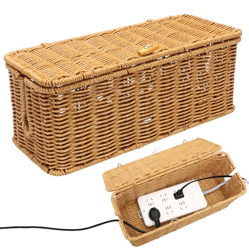 MIUUIPI Handgemachte Kabelbox, Rattan Kabelmanagement Box, unter Schreibtisch Kabel Organizer Box für Tv Drähte Power Strip, kabelsalat verstecken Schreibtisch Steckdosenbox für Haus, Büro MIUUIPI Handgemachte Kabelbox, Rattan Kabelmanagement Box, unter Schreibtisch Kabel Organizer Box für Tv Drähte Power Strip, kabelsalat verstecken Schreibtisch Steckdosenbox für Haus, Büro von MIUUIPI
