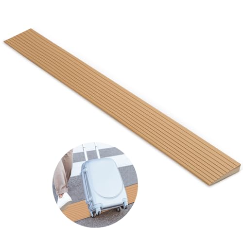 MIUUIPI Türschwellenrampen, 90x5x1CM Schwellenrampe, PVC Rollstuhlrampe, rutschfeste Oberfläche, Gummirampe Auffahrrampe Schwellenrampe für Rollstuhl, Kinderwagen, Rollator oder e Scooter von MIUUIPI