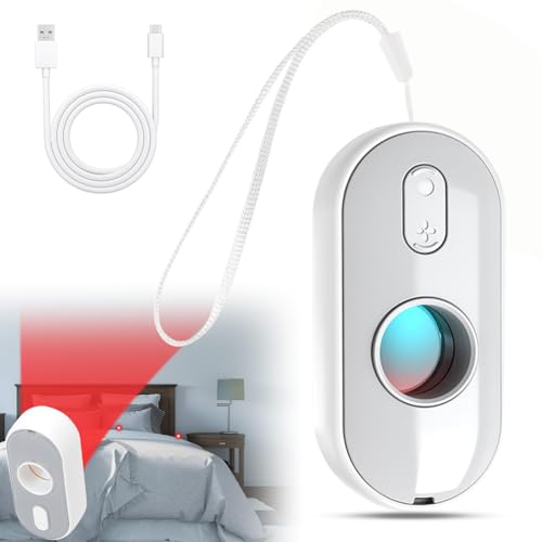 Versteckte Kamera Detektor, 3 in 1 Wanzen Detektor mit Vibrationsalarm&LEDTaschenlampe, Anti-Spy Infrarot Scanner, Versteckte Kameras Aufspüren Hidden Camera Detector Anti-Spionage für Hotel (Weiß) von MIUUIPI