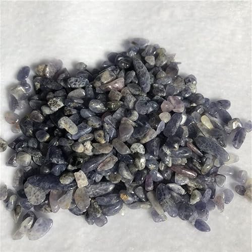 MIUXE 100 g Reiki-Heilsteine, Cordierit-Quarz, Trommelsteine, Kristalle, Steine ​​– (Größe: 5–7 mm) ZAOQINIYIN von MIUXE