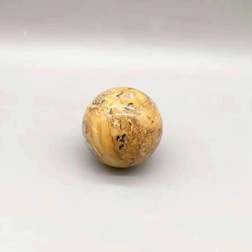 MIUXE Kristallheilungs-Meditationsdekoration Achatkugel Natürliche gelbe Mineralkugel Heilungsort Steinhandwerk Home Decor Rock Geschenk 1 Stück Heimdekoration ZAOQINIYIN (Size : 50-55mm) von MIUXE