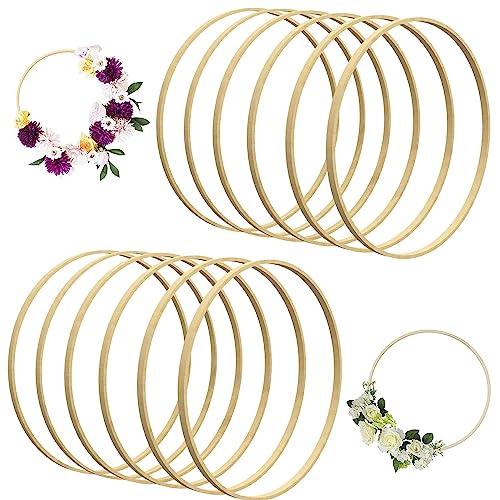 MIVIDE 10 Stück Ringe Bambus, Holzringe zum Basteln 30cm, Makramee Craft Hoop Ring für Dreamcatcher, Hochzeit Kranz Decor und DIY Handwerk von MIVIDE