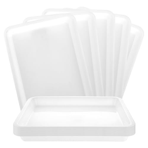 MIVIDE 15 Stück Kunsttabletts aus Kunststoff Weiß, Tablett Serviertablett Rechteckig 34.5 x 25.3 x 3.2 cm, Wiederverwendbar Kunststofftablett Groß für Café Bar Partys Küchen, Weiß MIVIDE 15 Stück Kunsttabletts aus Kunststoff Weiß, Tablett Serviertablett Rechteckig 34.5 x 25.3 x 3.2 cm, Wiederverwendbar Kunststofftablett Groß für Café Bar Partys Küchen, Weiß von MIVIDE