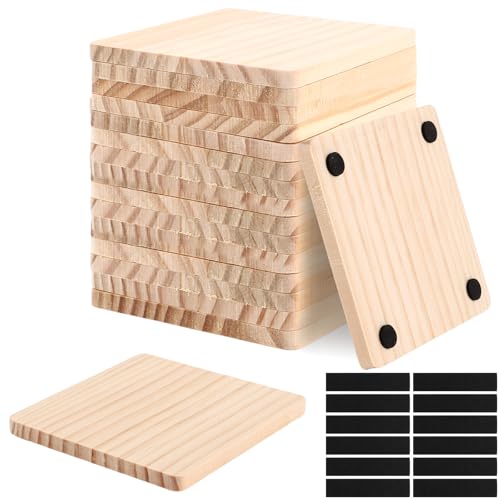 MIVIDE 20er Set Untersetzer Gläser, 10 cm Untersetzer Holz Quadratische, Glasuntersetzer Getränkeuntersetzer mit Rutschfesten Schaumstoff-Punkten für Getränke, Tassen, Glas MIVIDE 20er Set Untersetzer Gläser, 10 cm Untersetzer Holz Quadratische, Glasuntersetzer Getränkeuntersetzer mit Rutschfesten Schaumstoff-Punkten für Getränke, Tassen, Glas von MIVIDE