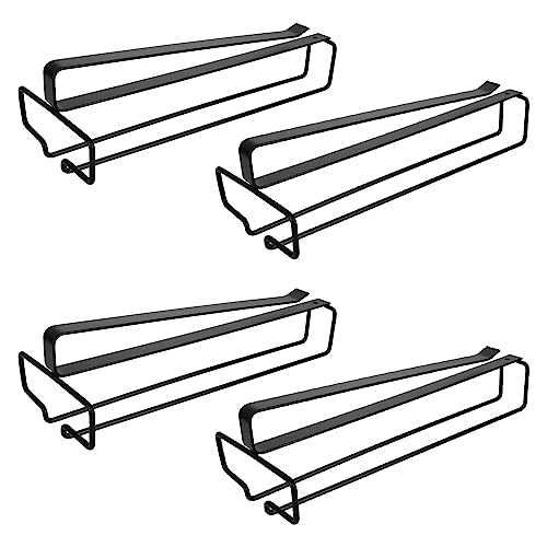 MIVIDE 4 Stück Weingläser Halter, Weingläser Halterung ohne Bohren, Weinglashalter Hängend für Hausbar, Küche, Bar, Restaurant (Schwarz) von MIVIDE