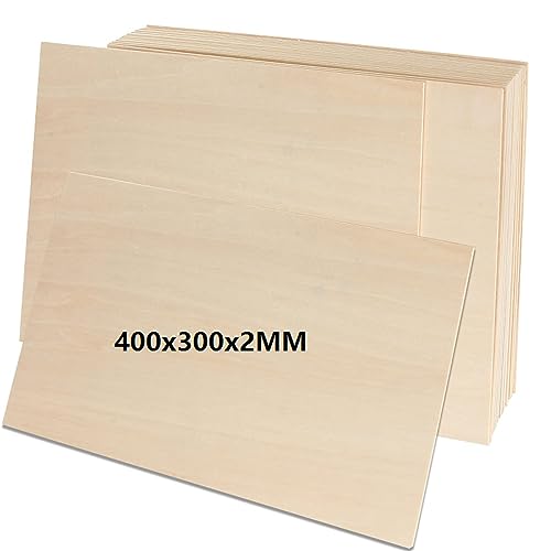 MIVIDE Lindensperrholzplatten, 400 x 300 x 2 mm, Lindenholz, unlackiert, ideal für Laserprojekte, Kunst und Handwerk, Holzgravur, 12 Stück MIVIDE Lindensperrholzplatten, 400 x 300 x 2 mm, Lindenholz, unlackiert, ideal für Laserprojekte, Kunst und Handwerk, Holzgravur, 12 Stück von MIVIDE