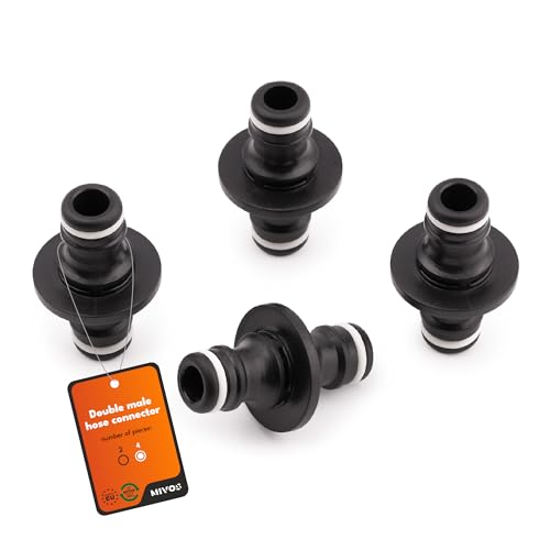 Mivos 4 x Schlauch-Anschlussstecker aus 90% Recyceltem Kunststoff - Doppelstecker für Gartenschläuche - Schlauchkupplung zum Verbinden von zwei Wasserschläuchen - Schlauch Verbindungsstück Mivos 4 x Schlauch-Anschlussstecker aus 90% Recyceltem Kunststoff - Doppelstecker für Gartenschläuche - Schlauchkupplung zum Verbinden von zwei Wasserschläuchen - Schlauch Verbindungsstück von MIVOS