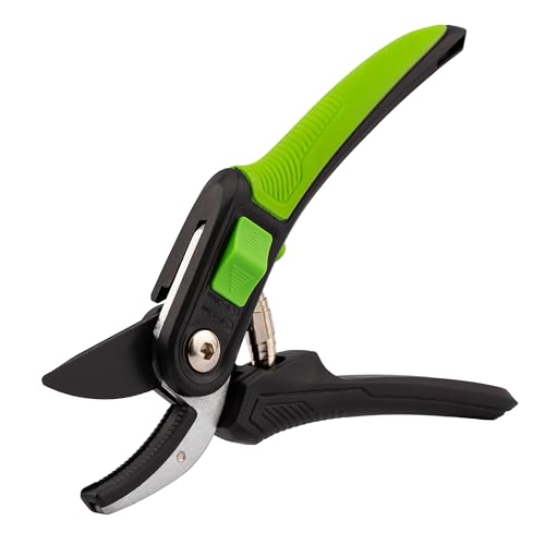 MIVOS Amboss-Schere - Gartenschere mit scharfer SK5 Stahlklinge - 215mm - Astschere für Garten, Floristik - Bequeme Pflanzenschere, Blumenschere - Universalschere von MIVOS