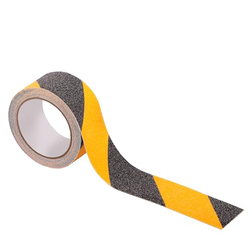MIVOS Gestreiftes Warnband in Schwarz-Gelb 50mm x 5m - Selbstklebendes Warnklebeband zur Boden und Sicherheitsmarkierung - Markierungs-Klebeband - rutschfest von MIVOS