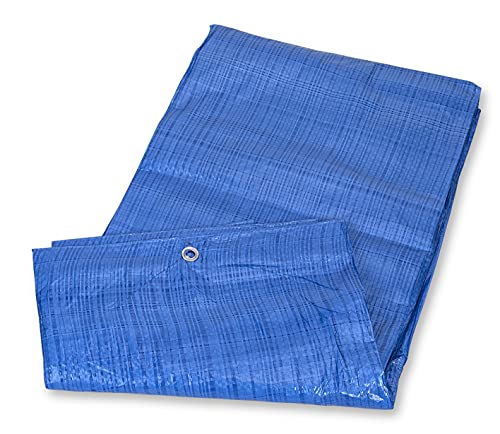 Mivos Wasserfest Abdeckplane 4 x 5 m - Blau - PP-PE Gewebeplane 60 g/m² - Gartenplane mit Aluminiumösen - Schimmelresistent Schutzplane für Auto Gartenmöbel Boot Holz von MIVOS