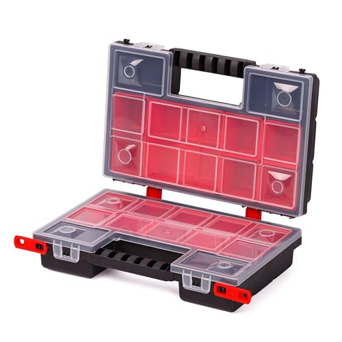 Mivos Doppelseitig Sortimentskasten 287 x 186 x 100 mm - 2 seitig Sortimentsbox für Zubehör und Kleinteile - Schraubenbox mit 12 Herausnehmbaren Innen-Boxen - Sortierbox Mivos Doppelseitig Sortimentskasten 287 x 186 x 100 mm - 2 seitig Sortimentsbox für Zubehör und Kleinteile - Schraubenbox mit 12 Herausnehmbaren Innen-Boxen - Sortierbox von MIVOS