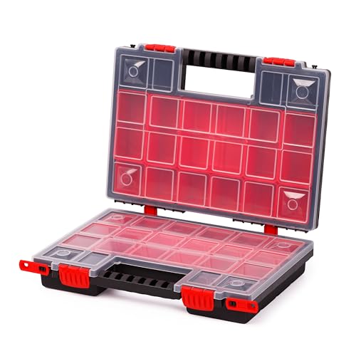 Mivos Doppelseitig Sortimentskasten 344 x 249 x 100 mm - 2 seitig Sortimentsbox für Zubehör und Kleinteile - Schraubenbox mit 22 Einsätzen - Sortierkasten - Sortierbox - Made in EU Mivos Doppelseitig Sortimentskasten 344 x 249 x 100 mm - 2 seitig Sortimentsbox für Zubehör und Kleinteile - Schraubenbox mit 22 Einsätzen - Sortierkasten - Sortierbox - Made in EU von MIVOS