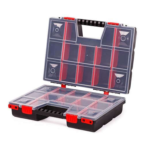 Mivos Doppelseitig Sortimentskasten 390 x 290 x 130 mm mit 30 Verstellbare Fächer - 2 Seitig Sortierkasten Kleinteile - Zubehörbox - Stabiler Werkzeugbox für Werkstatt - Made in EU Mivos Doppelseitig Sortimentskasten 390 x 290 x 130 mm mit 30 Verstellbare Fächer - 2 Seitig Sortierkasten Kleinteile - Zubehörbox - Stabiler Werkzeugbox für Werkstatt - Made in EU von MIVOS