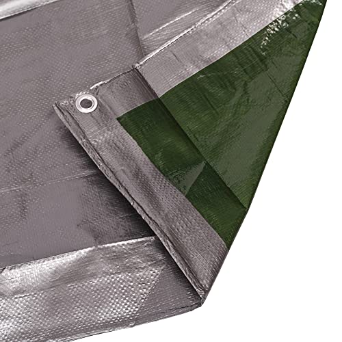 Mivos Universelle Abdeckplane 3 x 4 m - PP-PE - 120 g/m2 - Silber - Schimmelresistent Schutzplane für Auto Gartenmöbel Boot - Wasserfest Gartenplane mit Aluminiumösen - Allzweckplane von MIVOS
