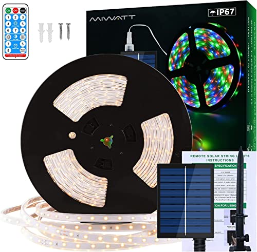 MIWATT 2pcs 10M Solar LED Streifen, warm white LED Strip, Silikonhülle wasserdicht, 560 LEDs, Beleuchtung von Haus, Party，Schwimmbad, Treppe, Außenbeleuchtung von MIWATT