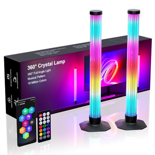 MIWATT 32CM 360° RGB Smart LED Stimmungslicht mit mehreren Modi und Musiksynchronisation, TV-Hintergrundbeleuchtung mit Ferndimmer für Gaming, Computer und Dekoration, 2er-Pack MIWATT 32CM 360° RGB Smart LED Stimmungslicht mit mehreren Modi und Musiksynchronisation, TV-Hintergrundbeleuchtung mit Ferndimmer für Gaming, Computer und Dekoration, 2er-Pack von MIWATT