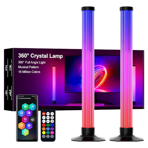 MIWATT 42CM 360° RGB Smart LED Stimmungslicht mit mehreren Modi und Musiksynchronisation, TV-Hintergrundbeleuchtung mit Ferndimmer für Gaming, Computer und Dekoration, 2er-Pack MIWATT 42CM 360° RGB Smart LED Stimmungslicht mit mehreren Modi und Musiksynchronisation, TV-Hintergrundbeleuchtung mit Ferndimmer für Gaming, Computer und Dekoration, 2er-Pack von MIWATT