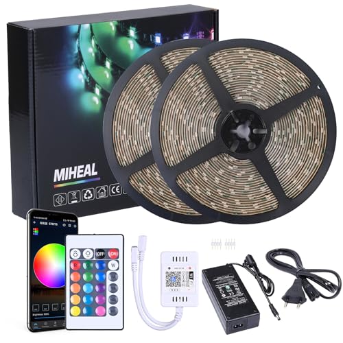 MIWATT LED strip WiFi-drahtloses Smartphone-gesteuertes 65,6-Fuß-Wasserdichtes Lichtleisten-Kit Weißes Band 5050 LED Streifen, Funktioniert mit Android- und iOS-System, IFTTT MIWATT LED strip WiFi-drahtloses Smartphone-gesteuertes 65,6-Fuß-Wasserdichtes Lichtleisten-Kit Weißes Band 5050 LED Streifen, Funktioniert mit Android- und iOS-System, IFTTT von MIWATT