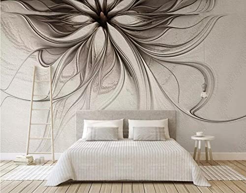 Fototapete 3D Effekt Abstrakte Blumenlinien Tapete Vlies Wand Wandbilder Wohnzimmer Schlafzimmer Tapeten Wanddeko 400x280cm von MIWEI Wallpaper