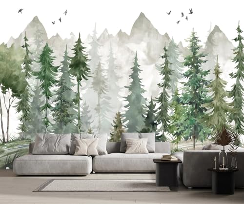 Fototapete 3D Effekt Tapete Abstrakte Waldberge Ölgemälde Tapeten Vliestapete Wandbilder Schlafzimmer Wanddeko Wohnzimmer -MW255907-350cmx256cm von MIWEI Wallpaper