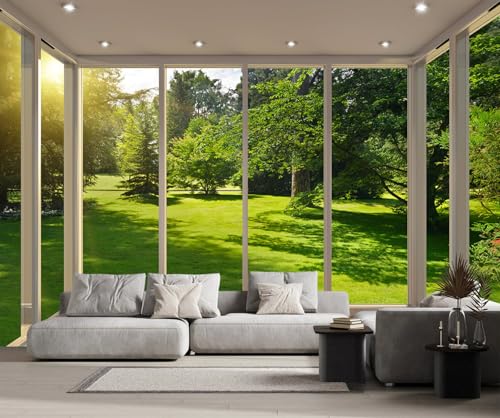 Fototapete 3D Effekt Tapete Balkon Grüner Wald Tapeten Vliestapete Wandbilder Schlafzimmer Wanddeko Wohnzimmer -MW254876-430cmx300cm Fototapete 3D Effekt Tapete Balkon Grüner Wald Tapeten Vliestapete Wandbilder Schlafzimmer Wanddeko Wohnzimmer -MW254876-430cmx300cm von MIWEI Wallpaper