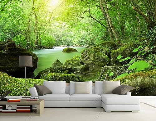 Fototapete 3D Effekt Tapete Grüner Wald Natur 400x280cm Tapeten Vliestapete Wandbilder Schlafzimmer Wanddeko Kinderzimmer Wohnzimmer -MIWEI Wallpaper-ZXY-12743 von MIWEI Wallpaper