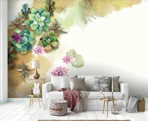 Fototapete 3D Effekt Tapete Handgemalt Aquarell Pflanzen Minimalismus 310x250cm Tapeten Vliestapete Wandbilder Schlafzimmer Wanddeko Kinderzimmer Wohnzimmer -MIWEI Wallpaper-ZXY-04739 von MIWEI Wallpaper