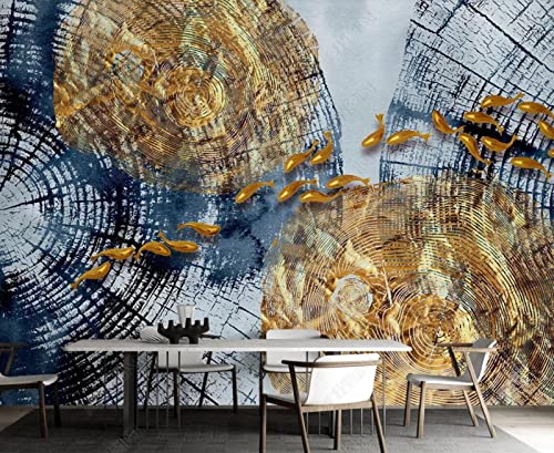 Fototapete 3D Effekt Tapete Jährliche Räder Holz Stripe 200x140cm Tapeten Vliestapete Wandbilder Schlafzimmer Wanddeko Kinderzimmer Wohnzimmer -MIWEI Wallpaper-ZXY-07652 von MIWEI Wallpaper