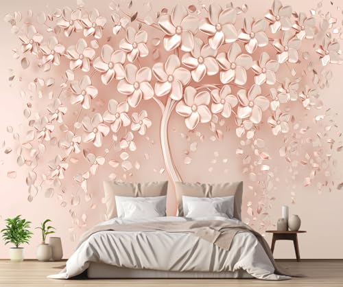 Fototapete 3D Effekt Tapete Lichtrosa Blumen Relief Effekt Tapeten Vliestapete Wandbilder Schlafzimmer Wanddeko Wohnzimmer -MW257137-250cmx175cm Fototapete 3D Effekt Tapete Lichtrosa Blumen Relief Effekt Tapeten Vliestapete Wandbilder Schlafzimmer Wanddeko Wohnzimmer -MW257137-250cmx175cm von MIWEI Wallpaper