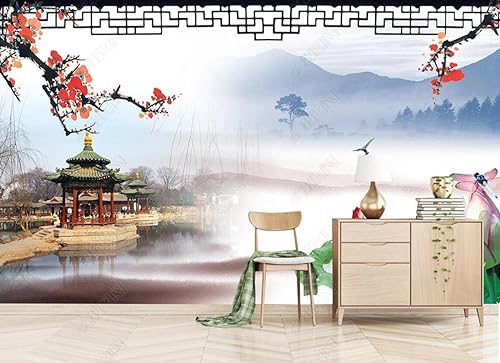 Fototapete 3D Effekt Tapete Pavillon Blumen 310x250cm Tapeten Vliestapete Wandbilder Schlafzimmer Wanddeko Kinderzimmer Wohnzimmer -MIWEI Wallpaper-ZXY-12479 von MIWEI Wallpaper