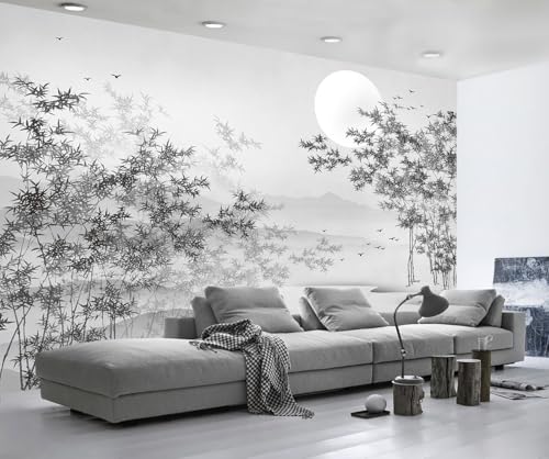 Fototapete 3D Effekt Tapete Schwarzweiße Bambusgeberge Tapeten Vliestapete Wandbilder Schlafzimmer Wanddeko Wohnzimmer -MW254146-400cmx280cm Fototapete 3D Effekt Tapete Schwarzweiße Bambusgeberge Tapeten Vliestapete Wandbilder Schlafzimmer Wanddeko Wohnzimmer -MW254146-400cmx280cm von MIWEI Wallpaper