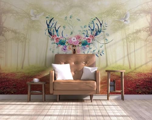 Fototapete 3D Effekt Tapete Waldblumen 400x255cm Tapeten Vliestapete Wandbilder Schlafzimmer Wanddeko Kinderzimmer Wohnzimmer -MIWEI Wallpaper-ZXY-13165 von MIWEI Wallpaper