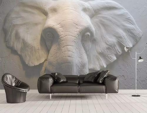 Fototapete 3D Tapete Kinderzimmer Deko Geprägte Elefanten Tapeten Vliestapete Wandbilder Schlafzimmer Wanddeko Wohnzimmer Wandgemälde von MIWEI Wallpaper