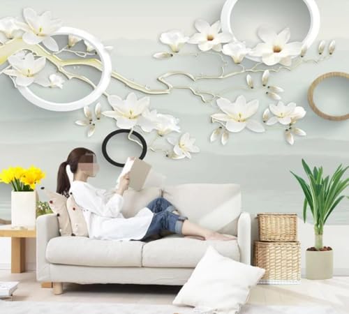 Tapete 3D Wandbild Glas Blumen Fototapete 3D Effekt Vliestapete Wohnzimmer Schlafzimmer Wanddeko -KX00110, 250x175cm Tapete 3D Wandbild Glas Blumen Fototapete 3D Effekt Vliestapete Wohnzimmer Schlafzimmer Wanddeko -KX00110, 250x175cm von MIWEI Wallpaper