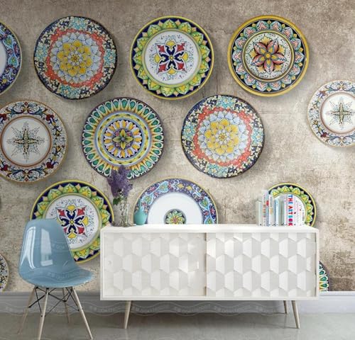 Tapete Fototapete Teller Klassiker Vliestapete Tapeten 3D Effekt Wohnzimmer Schlafzimmer Wanddeko -KX02694, 300x210cm von MIWEI Wallpaper