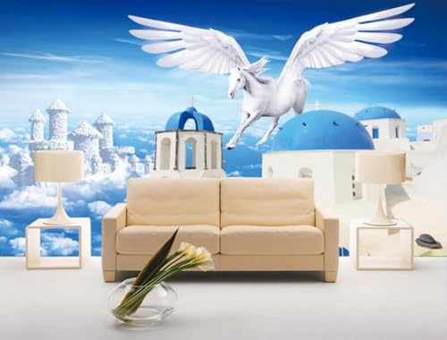 Tapete Fototapete Blauer Himmel Schloss Pferd Vliestapete Tapeten 3D Effekt Wohnzimmer Schlafzimmer Wanddeko -KX14776, 400x280cm Tapete Fototapete Blauer Himmel Schloss Pferd Vliestapete Tapeten 3D Effekt Wohnzimmer Schlafzimmer Wanddeko -KX14776, 400x280cm von MIWEI Wallpaper