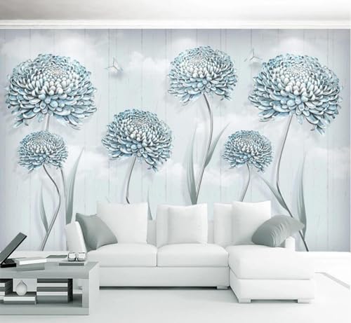 Tapete Fototapete Einfache Blumen Vliestapete Tapeten 3D Effekt Wohnzimmer Schlafzimmer Wanddeko -KX12053, 250x175cm von MIWEI Wallpaper