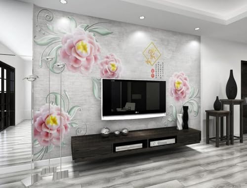 Tapete Fototapete Relief Rosa Blumen Vliestapete Tapeten 3D Effekt Wohnzimmer Schlafzimmer Wanddeko -KX13883, 350x250cm Tapete Fototapete Relief Rosa Blumen Vliestapete Tapeten 3D Effekt Wohnzimmer Schlafzimmer Wanddeko -KX13883, 350x250cm von MIWEI Wallpaper