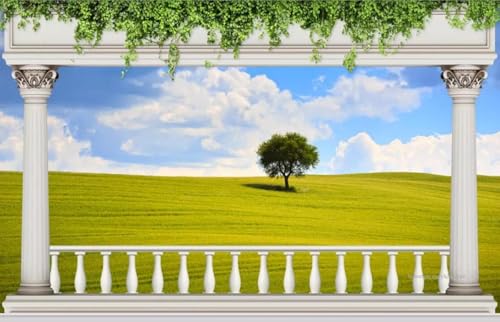 Tapete Fototapete Säulen Balkon Rasen Vliestapete Tapeten 3D Effekt Wohnzimmer Schlafzimmer Wanddeko -KX07352, 430x300cm Tapete Fototapete Säulen Balkon Rasen Vliestapete Tapeten 3D Effekt Wohnzimmer Schlafzimmer Wanddeko -KX07352, 430x300cm von MIWEI Wallpaper