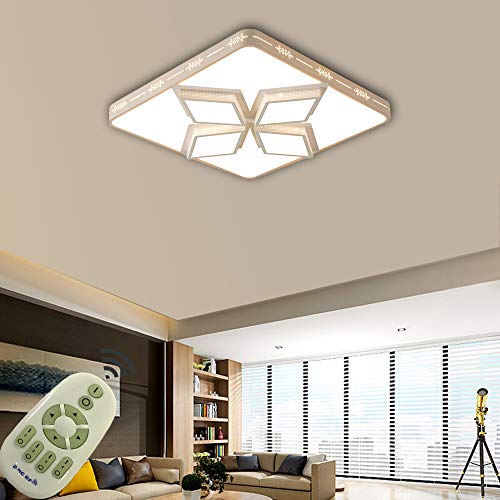MIWOOHO 48W Modern LED Deckenleuchte Dimmbar Deckenlampe Flur Wohnzimmer Lampe Schlafzimmer Küche Energie Sparen Licht von MIWOOHO