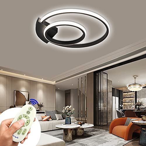 MIWOOHO Modern LED Deckenleuchte Dimmbar mit 2.4G Fernbedienung Deckenlampe 48W 4000LM Leuchte für Wohnzimmer, Schlafzimmer, Küche, Flur von MIWOOHO