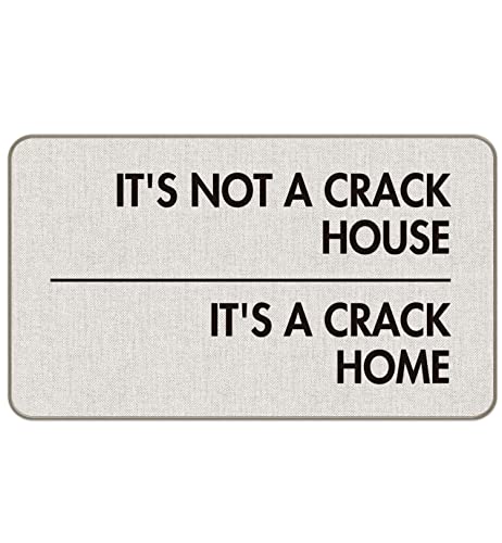 MIXDING Fußmatte "It's Not A Crack House It's A Crack Home", lustige Zitate, 43,2 x 76,2 cm, Fußmatte, Dekoration, Bauernhaus, Haustür, Veranda, Innen- und Außenbereich von MIXDING