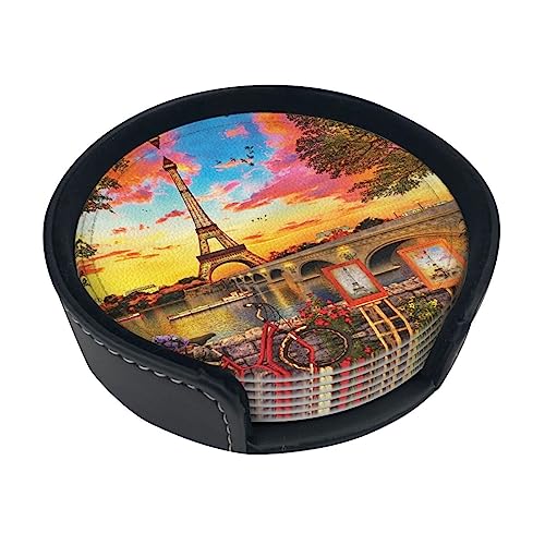 Eiffelturm Paris Ein 6-teiliges Set von bedruckten Mahlzeiten, verwendet für verschiedene Tassen in der Heimdekoration von MIXMEY