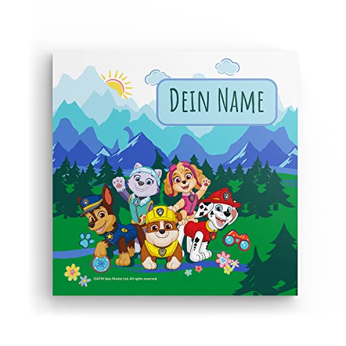 MIXPIX® – PAW Patrol Pups Adventure 20x20cm Fotokacheln Personalisiert Mit Namen – Geburtstagsgeschenk für Kinder – Drucke mit Wiederverwendbaren Klebepads von MIXPIX