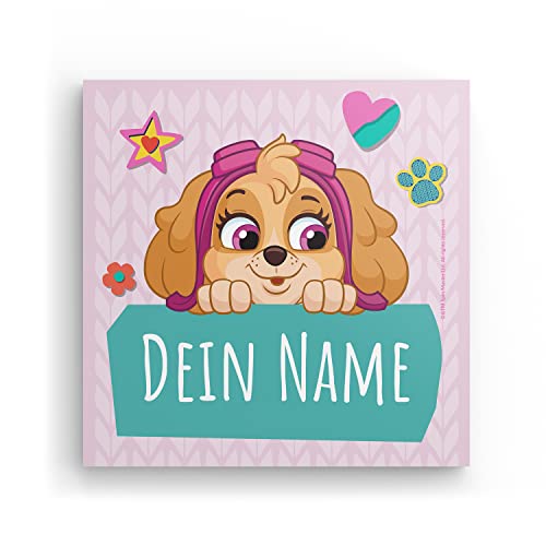 MIXPIX® – PAW Patrol Skye Friends 20x20cm Fotokacheln Personalisiert Mit Namen – Geburtstagsgeschenk für Kinder – Drucke mit Wiederverwendbaren Klebepads von MIXPIX