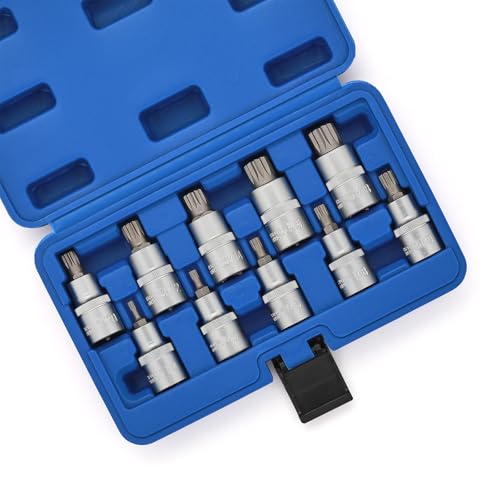 MIXPOWER 10Pieces 1/2" Drive XZN Multi-Tooth Socket Bit Set, Metric, M-Type, M4-M18, CR-V&S2 MIXPOWER 10Pieces 1/2" Drive XZN Multi-Tooth Socket Bit Set, Metric, M-Type, M4-M18, CR-V&S2 von MIXPOWER